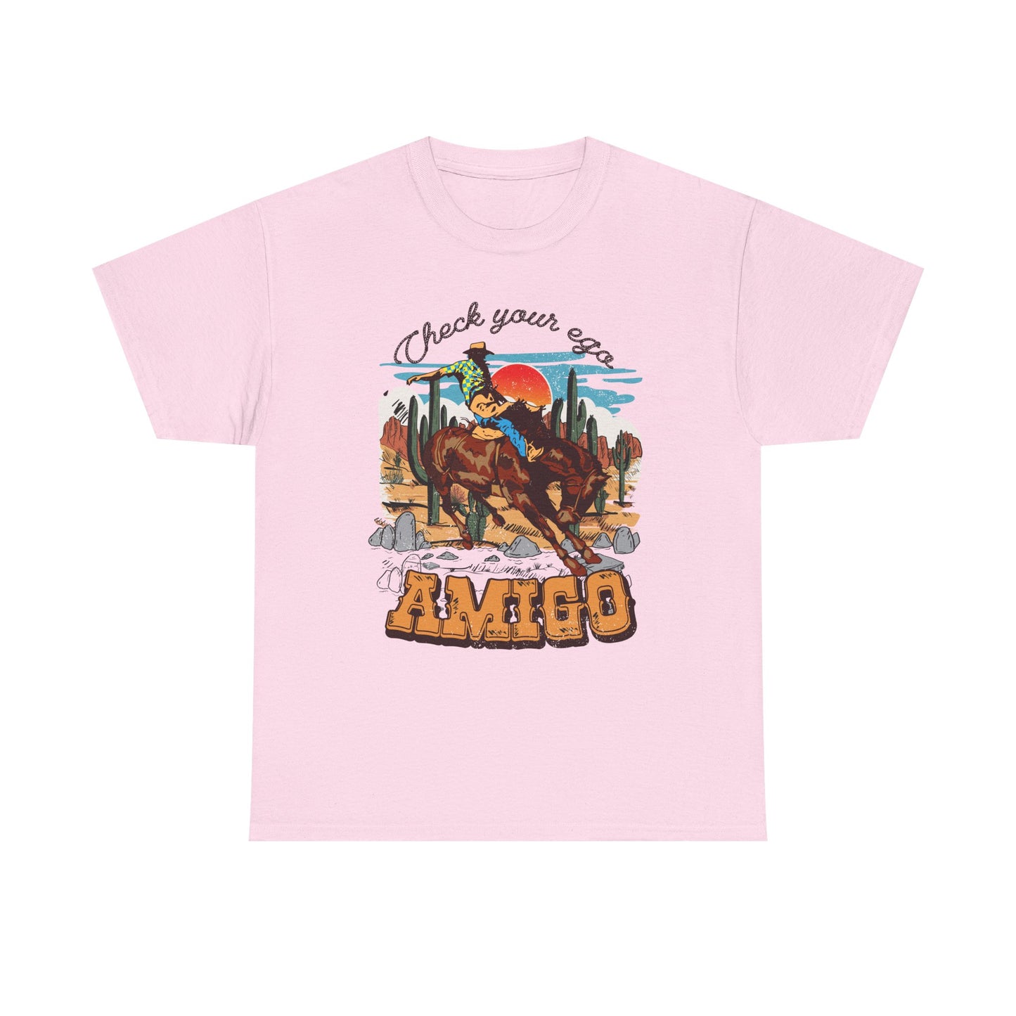 Check Your Eggs Amigo Unisex Heavy Cotton Tee - Fun Western Graphic Tee for Casual Wear