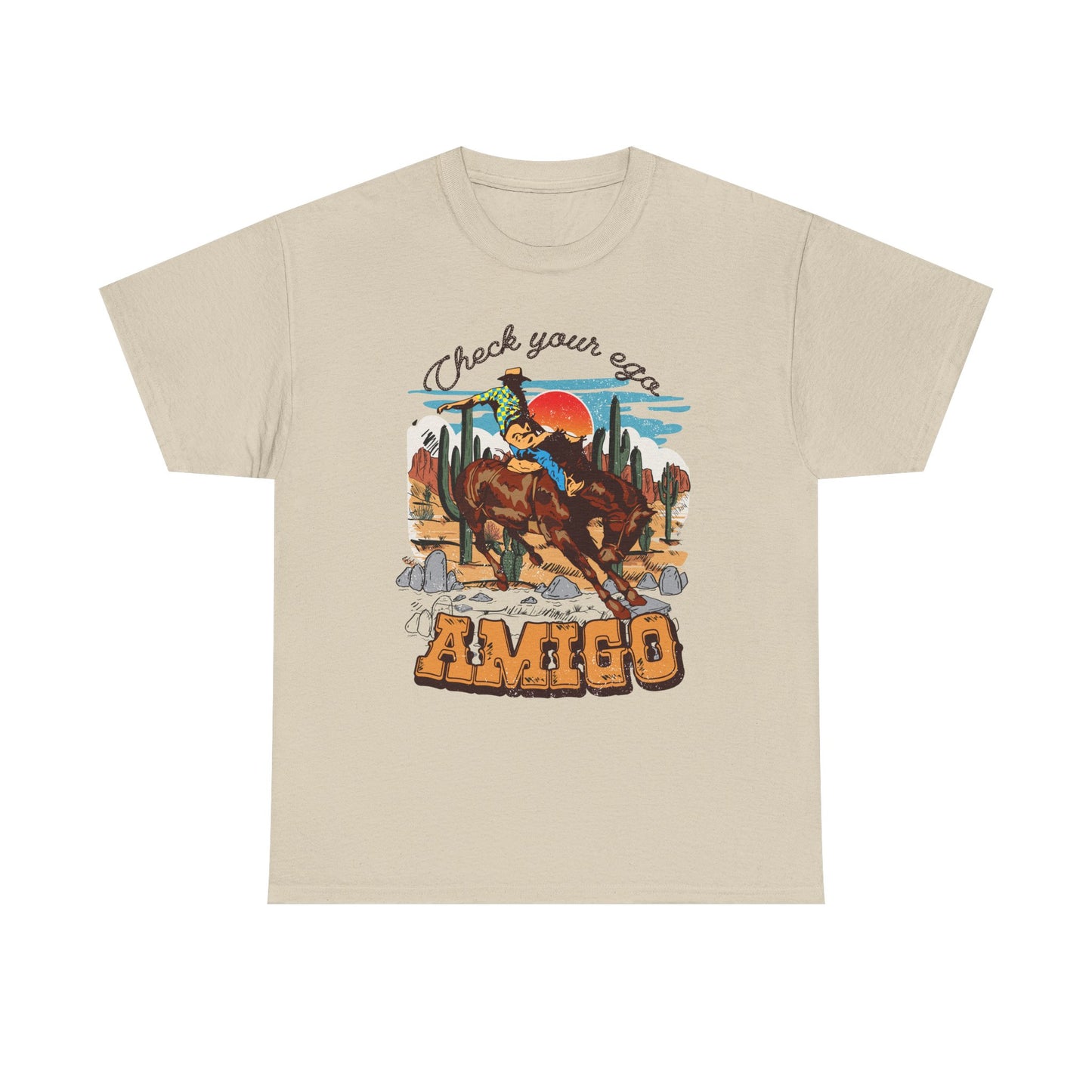 Check Your Eggs Amigo Unisex Heavy Cotton Tee - Fun Western Graphic Tee for Casual Wear