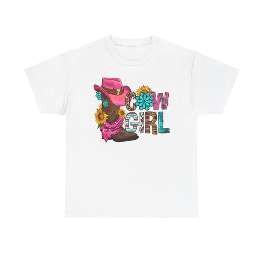 Girly Cowgirl T-Shirt, Fun Vintage Tee, Western Fashion Top, Gift for Cowgirl, Summer Style, Country Outfit