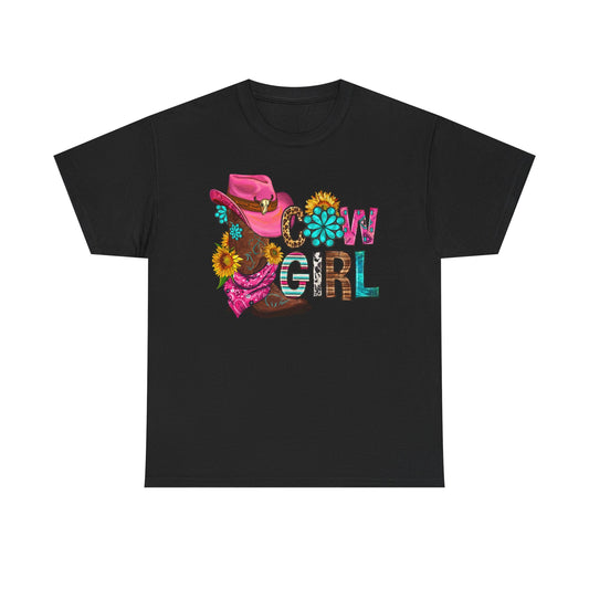 Girly Cowgirl T-Shirt, Fun Vintage Tee, Western Fashion Top, Gift for Cowgirl, Summer Style, Country Outfit